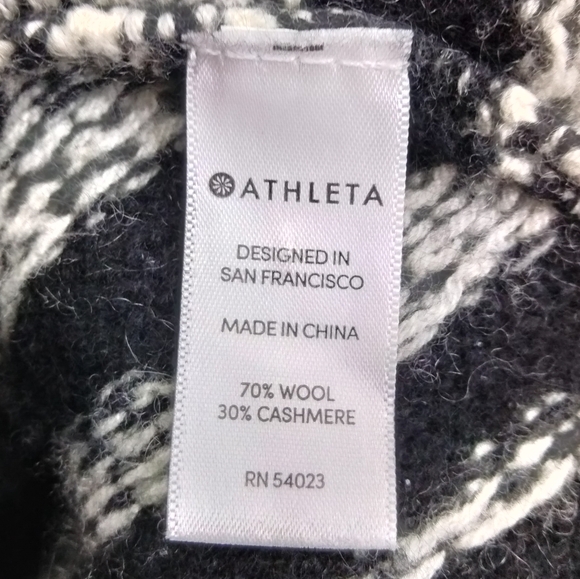 ATHLETA Wool Cashmere Longline Open Front Cardigan in Marled Black Grey Sz. XS - Picture 10 of 12